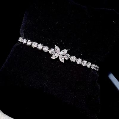 0.40ct-0.49ct D Lab Grown Diamond Royal Diamond Plated Gold Armband Volledig Diamant