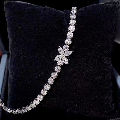 0.40ct-0.49ct D Lab Grown Diamond Royal Diamond Plated Gold Armband Volledig Diamant