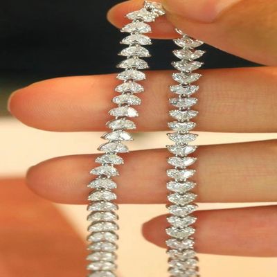 18K aanpasbare tennisarmband met lab-groeide diamant en volle diamant waterdruppel