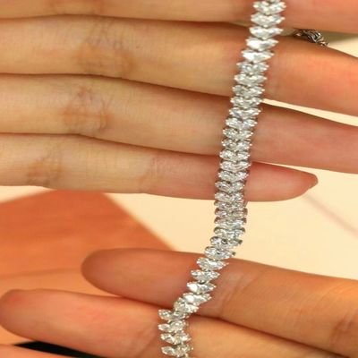 18K aanpasbare tennisarmband met lab-groeide diamant en volle diamant waterdruppel