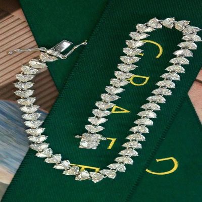 18K aanpasbare tennisarmband met lab-groeide diamant en volle diamant waterdruppel