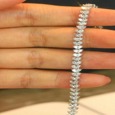 18K aanpasbare tennisarmband met lab-groeide diamant en volle diamant waterdruppel