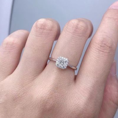 Aanpassing beperkte tijd Korting 18K Lab Diamanten Vierkante Diamanten Ring FL Duidelijkheid