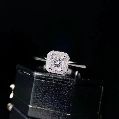 Aanpassing beperkte tijd Korting 18K Lab Diamanten Vierkante Diamanten Ring FL Duidelijkheid