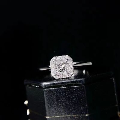Aanpassing beperkte tijd Korting 18K Lab Diamanten Vierkante Diamanten Ring FL Duidelijkheid