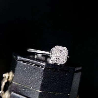 Aanpassing beperkte tijd Korting 18K Lab Diamanten Vierkante Diamanten Ring FL Duidelijkheid