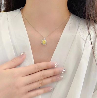 Aanvankelijke betaling 18K Lab Diamanten Ring en Gele Diamant Dual Purpose Ring en Hanger